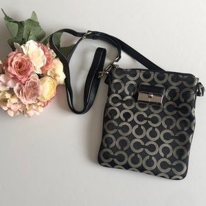 Coach black crossbody Kristin Signature Crossbody Black and Gray Fabric Coach